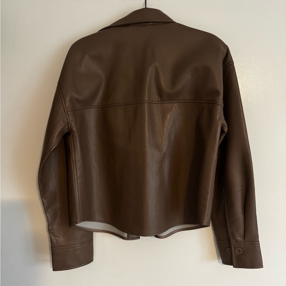Babaton Brown Leather Jacket - Picture 3 of 4